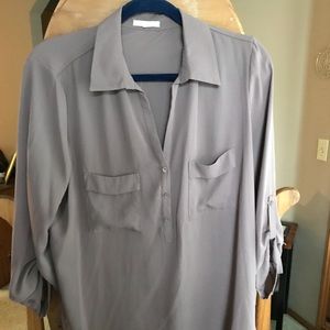 Nordstrom Steel grey long line top